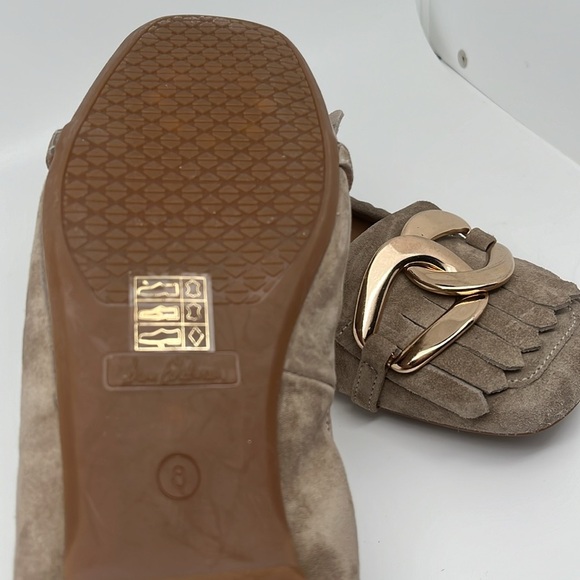Sam Edelman Mimi Putty Leather Slip On‎ Squared Toe Golden Accent Ballet Flats - Picture 12 of 12